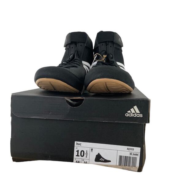 Adidas HVC Wrestling LUTTE Boxing Shoes Men\'s Size 10.5 Mid Top Lace Up Black main image 12